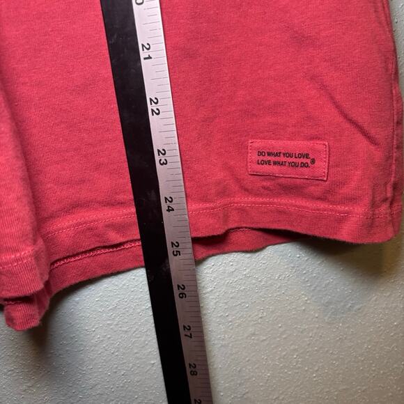 Women's Life is Good Red Blue White Heart Flag Short Sleeve Tee M - Picture 7 of 8